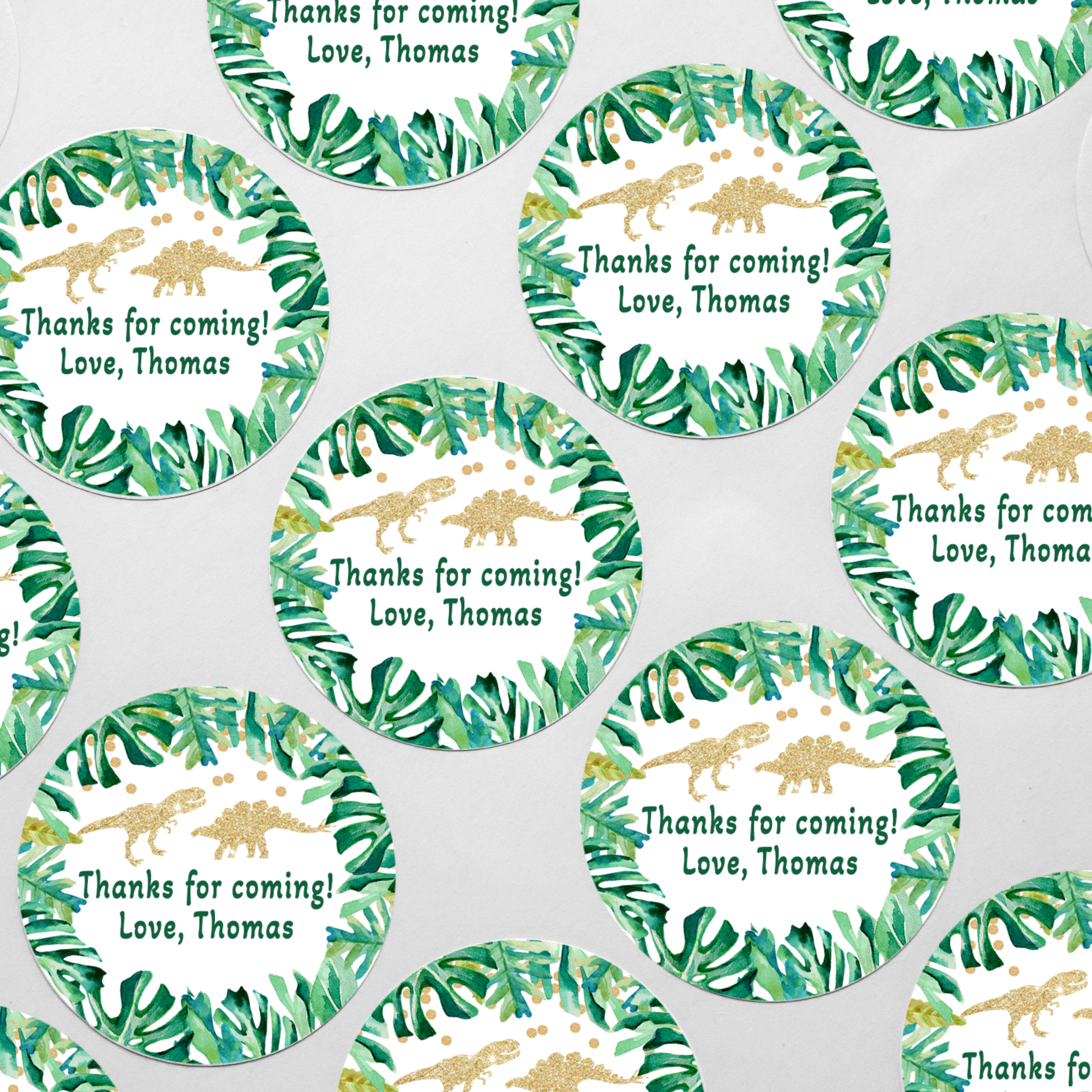 Dinosaur favor labels printable