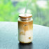 Glass Tumbler Can Cups With Bamboo Lids