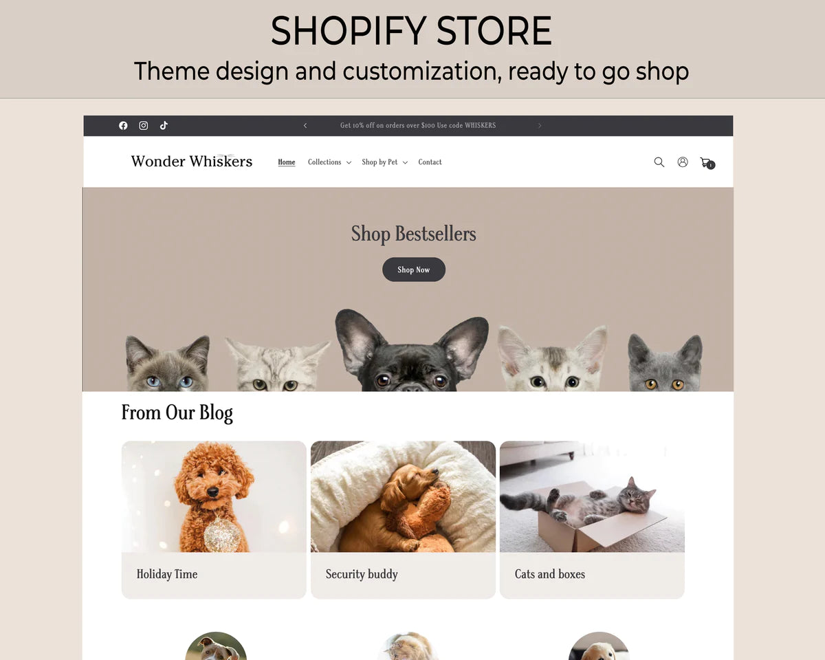 Pet shop website template