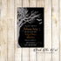 Halloween invitations bats and tree
