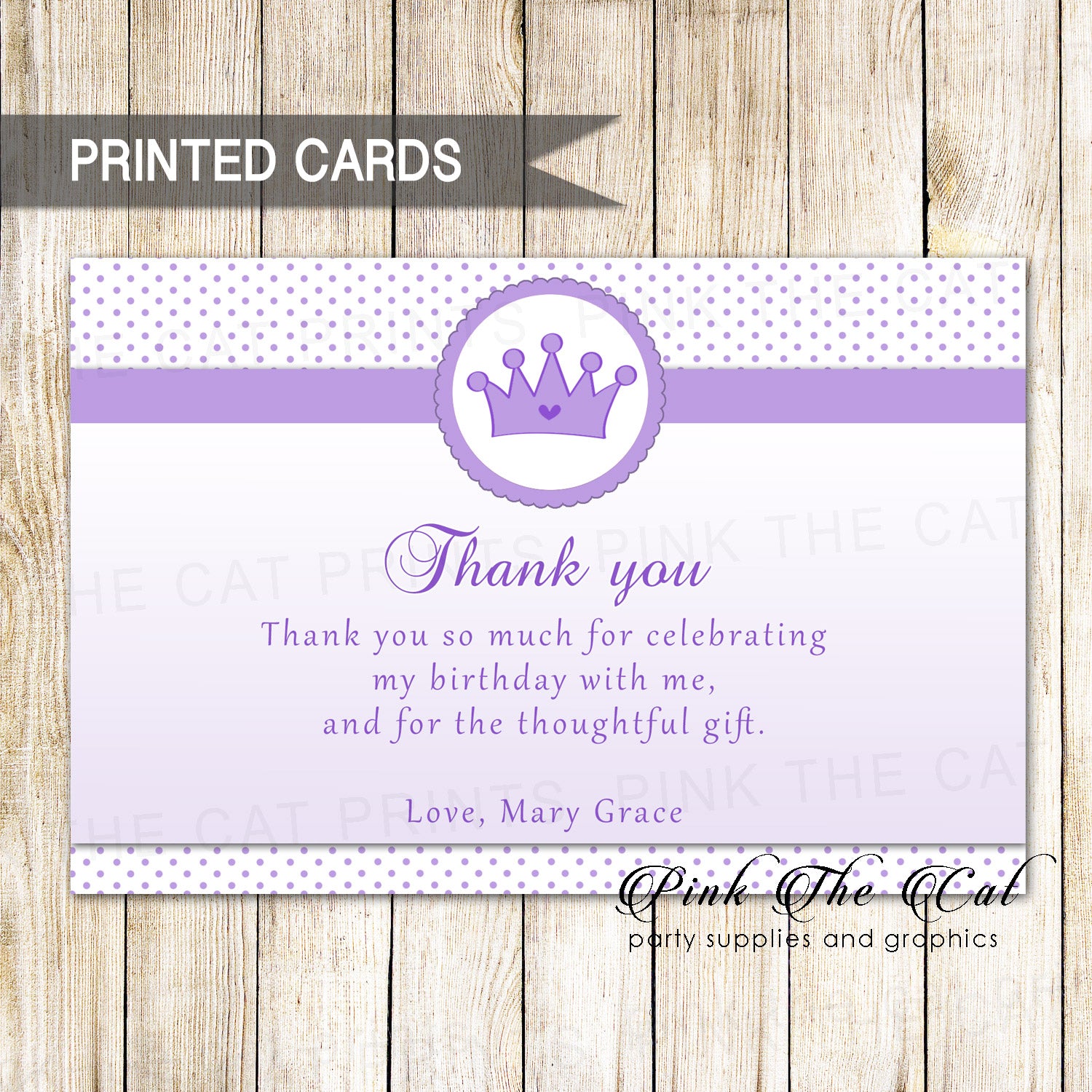 30 Thank You Cards Princess Lavender Birthday Baby Shower