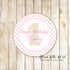 Girl 1st birthday pink ivory stars favor label stickers printable