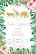 Jungle two wild birthday invitation printable