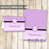 Footprints Baby Shower Thank You Card Purple Printable Girl