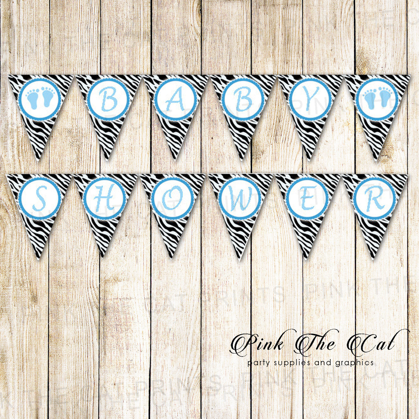 baby-shower-flag-banner-zebra-blue-black-pink-the-cat for Free Printable Banner Letters Blue Baby Shower Flag Banner Zebra Blue Black – Pink the Cat for Free Printable Banner Letters Blue