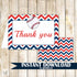 Baseball Blank Thank You Card Note Birthday Baby Shower Printable