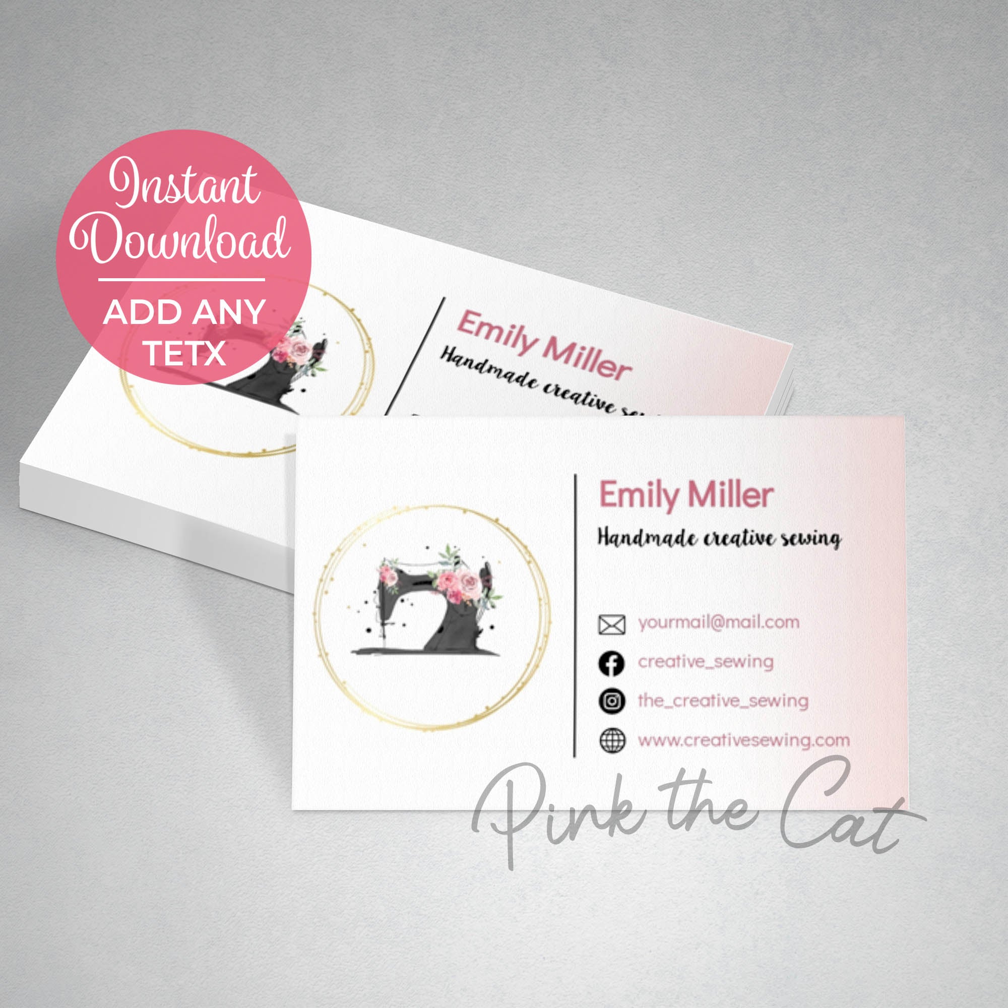 Black gold sewing machina floral business card template printable – Pink the Cat black-gold-sewing-machina-floral-business-card-template-printable-pink-the-cat