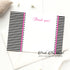 Black White Stripes Thank You Card Note Baby Shower Birthday