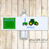 Green Tractor Bottle Label Boy Birthday Baby Shower Printable