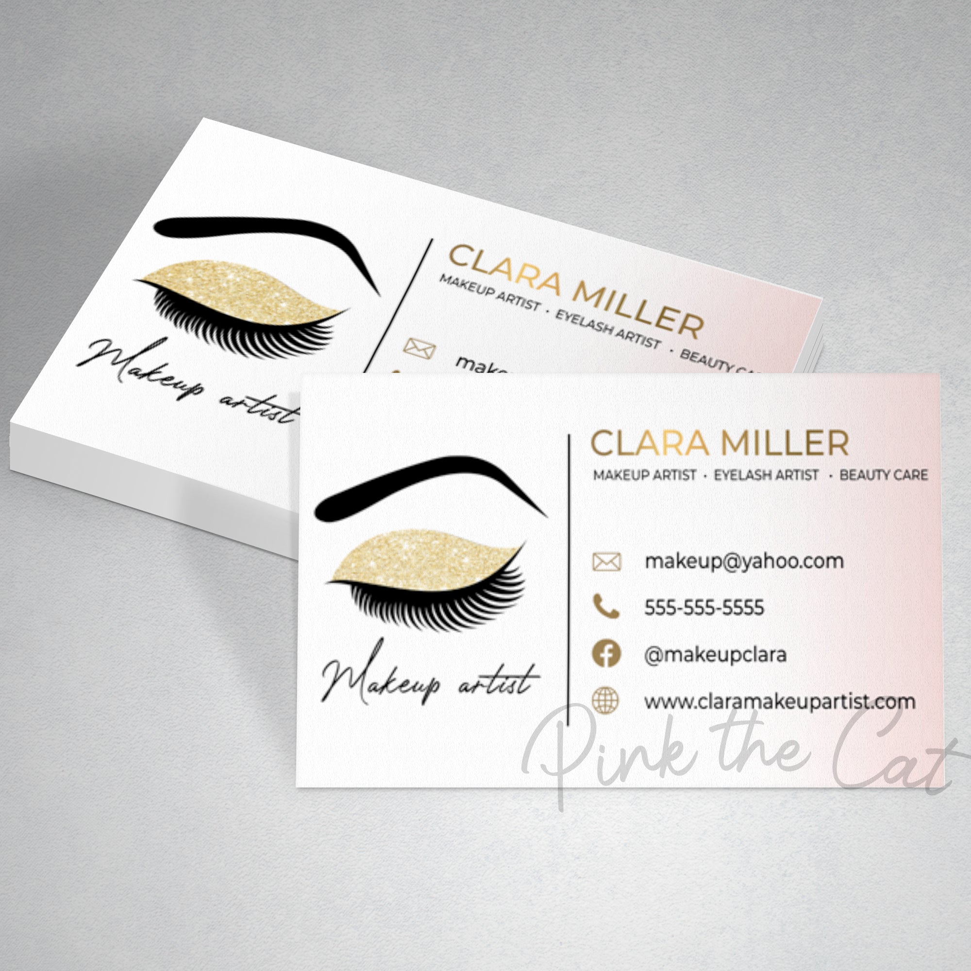 Premade makeup eyelashes business card