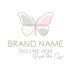 Butterfly logo design pink gold