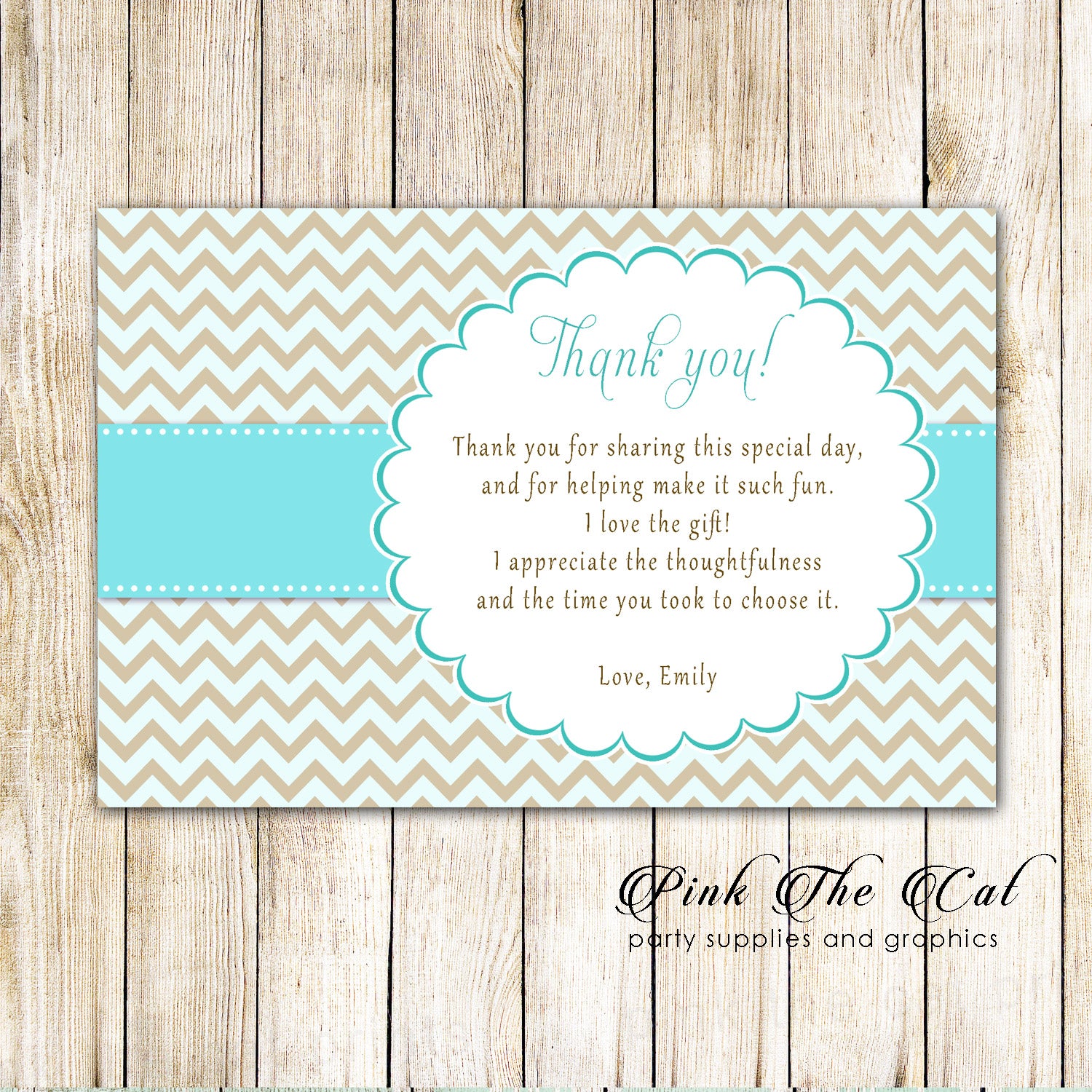 30 thank you cards teal gold birthday bridal shower personalized