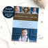 Boy baptism invitation blue and brown