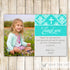 Girl Baptism Dedication First Communion Thank You Photo Card Turquoise