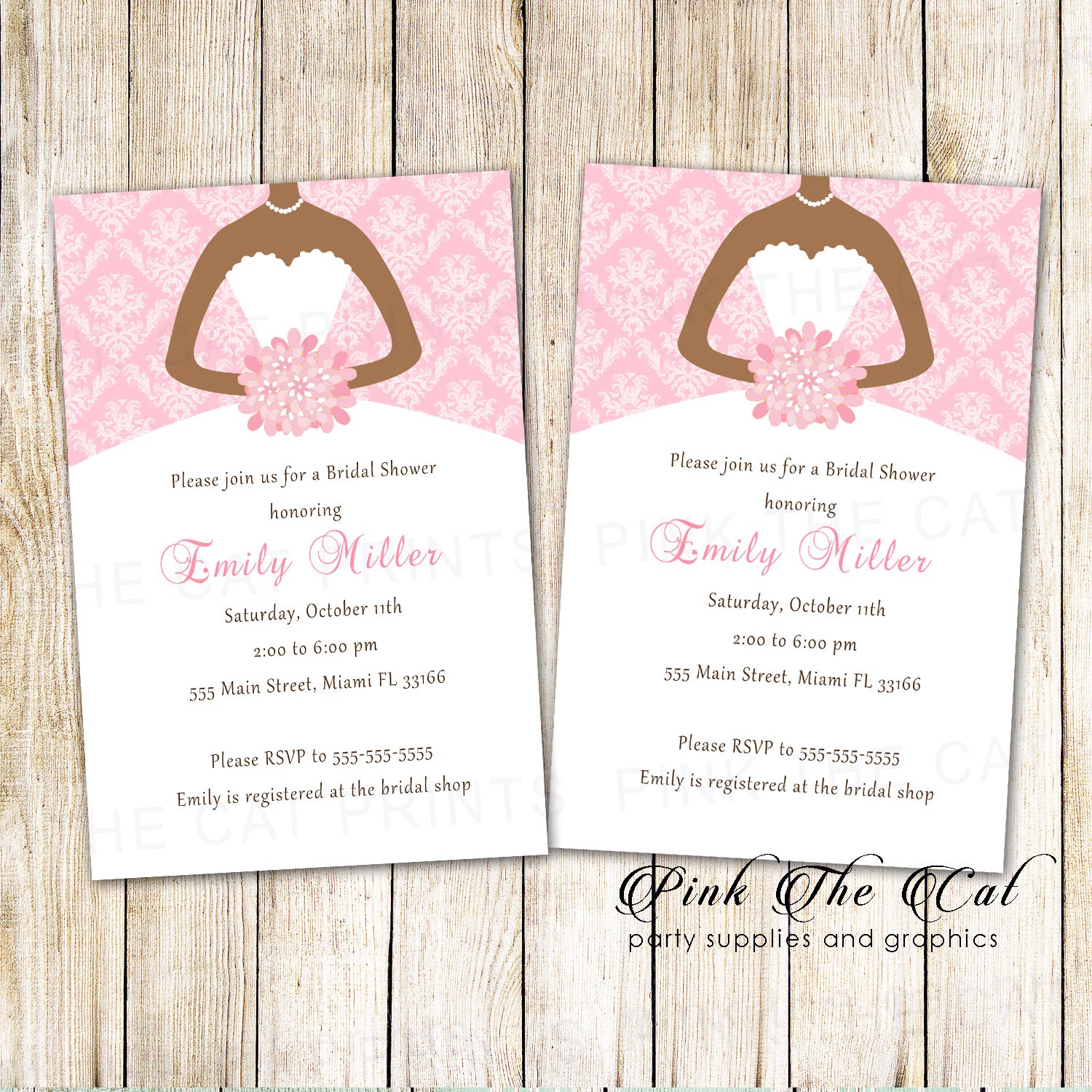 30 invitations bridal shower quinceanera pink african american