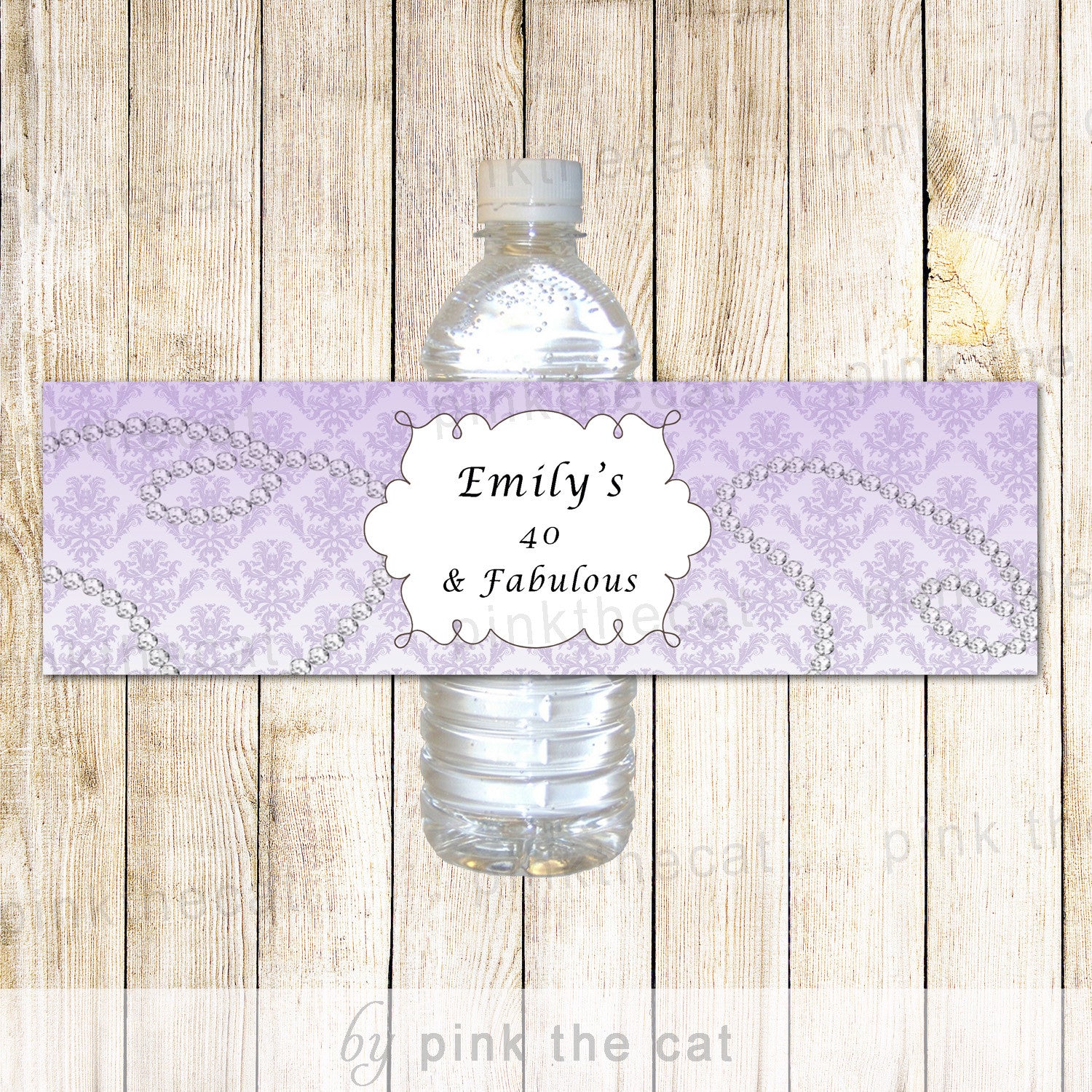 Diamonds Bottle Labels Birthday Bridal Shower