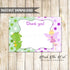 Dragon Fairy Kids Birthday Thank You Card Purple Green Printable