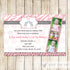 Elephant Invitation Twin Girls Birthday Party Pink Grey Photo Card