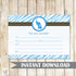 Elephant Invitation Fill In Blank Boy Bithday Baby Shower Blue Zebra Brown