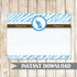 Elephant Blank Thank You Card Note Birthday Baby Boy Shower Blue Brown