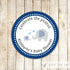 Elephant Sticker Gift Favor Tag Thank You Label Baby Boy Shower Navy Blue