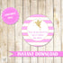 Fairy Gift Favor Label Sticker Tag Glitter Gold Pink