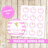 Fairy Gift Favor Label Sticker Tag Glitter Gold Pink