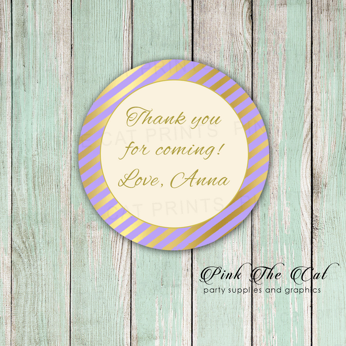 Gold lavender label sticker birthday bridal shower printable