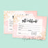 Gift certificate card watercolor pink
