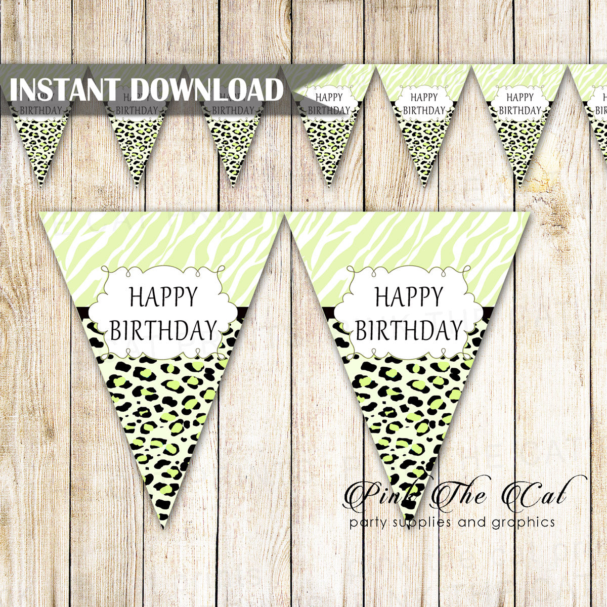 animal-print-black-green-happy-birthday-flag-banner-printable-pink-the-cat for Free Printable Happy Birthday Banner Black And White Animal Print Black Green Happy Birthday Flag Banner Printable – Pink the Cat for Free Printable Happy Birthday Banner Black And White