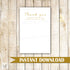 Gold Thank You Card Note Wedding Bridal Shower
