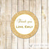gold glitter favor label