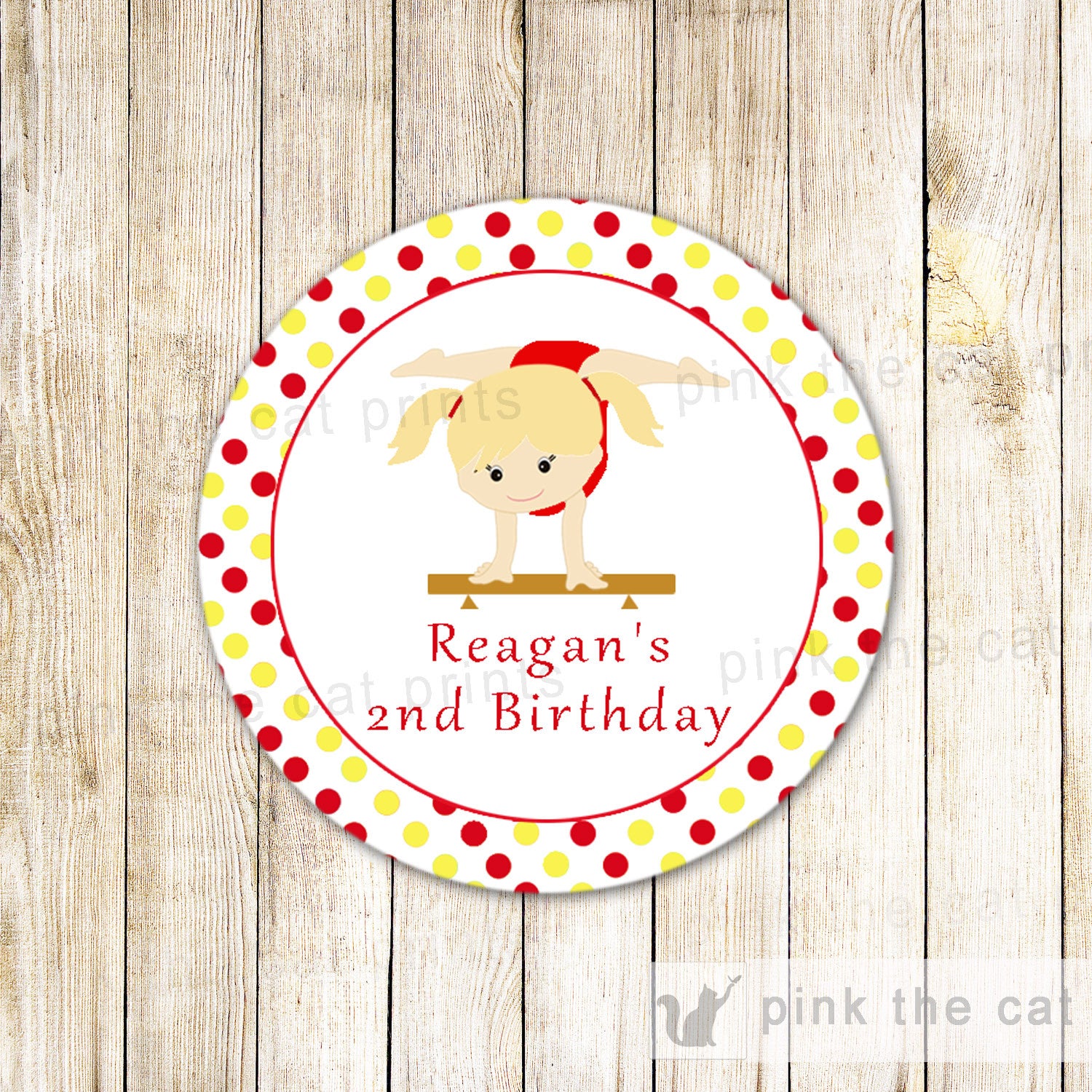 Gym Sticker Gift Favor Tag Label Girl Birthday