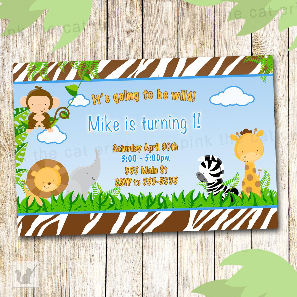 Zebra Print Party Invitations Printable