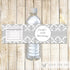Grey Damask Adult Birthday Bottle Label