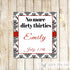 Hand Sanitizer Labels 30th Birthday Party Red Black