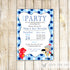 knigt dragon red blue invitation