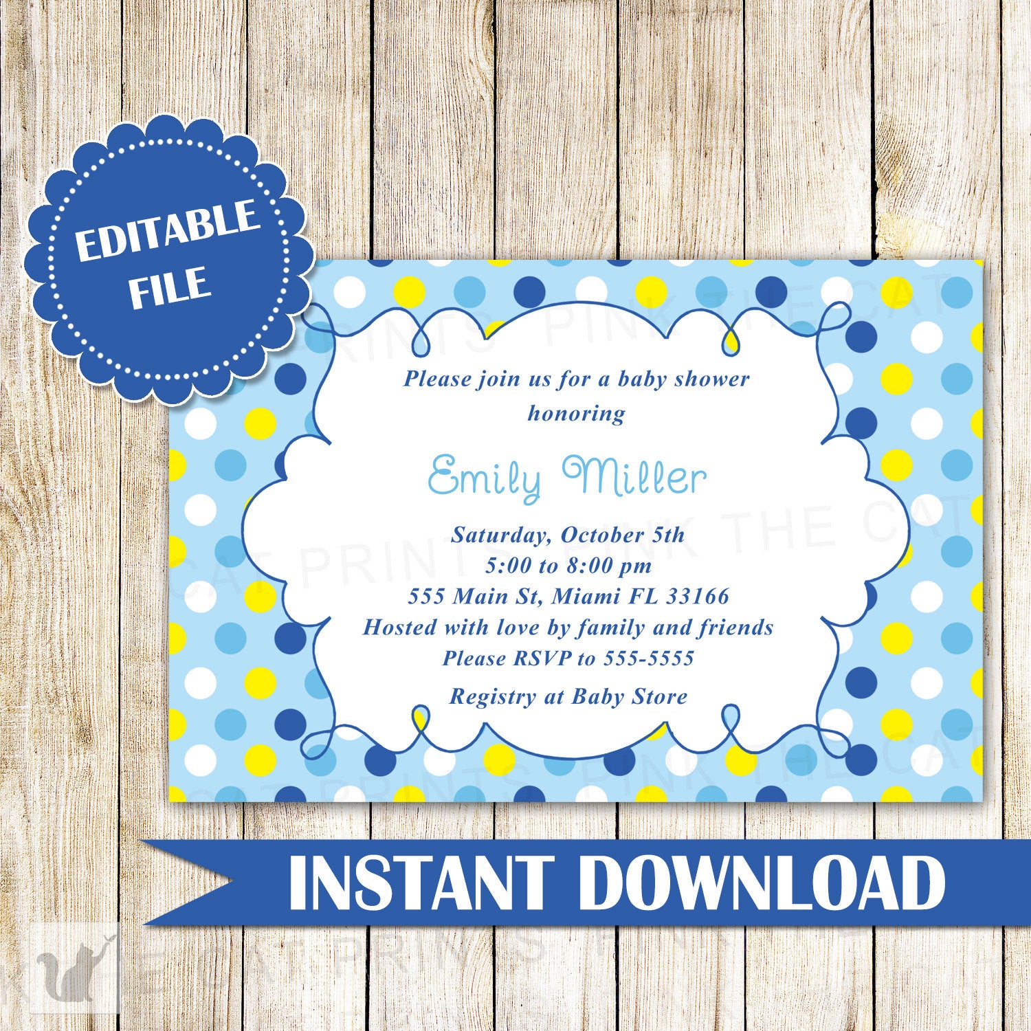 Printable Boy Baby Shower Invitations Template