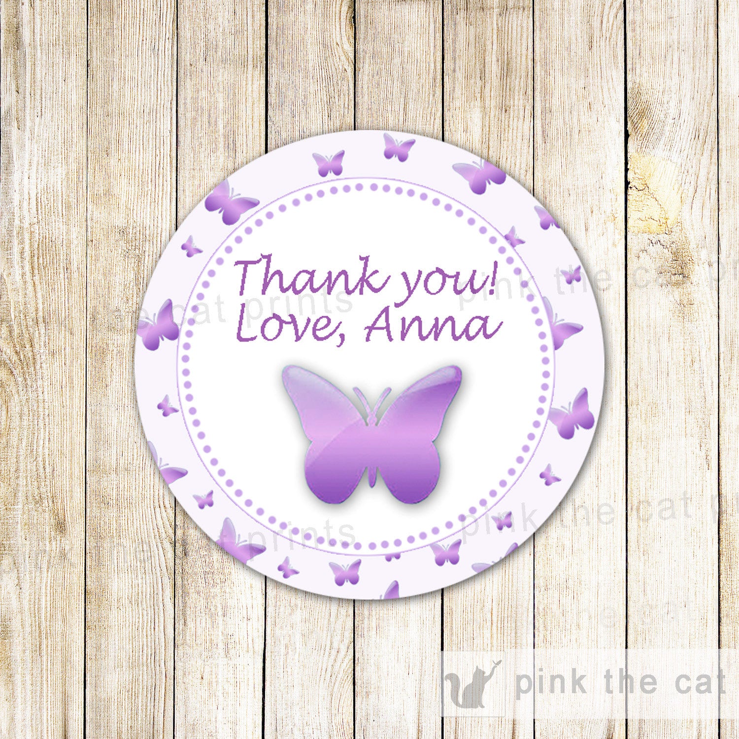 Butterfly Gift Favor Label Thank You Tag Birthday Baby Shower Sticker – Pink the Cat butterfly-gift-favor-label-thank-you-tag-birthday-baby-shower-sticker-pink-the-cat