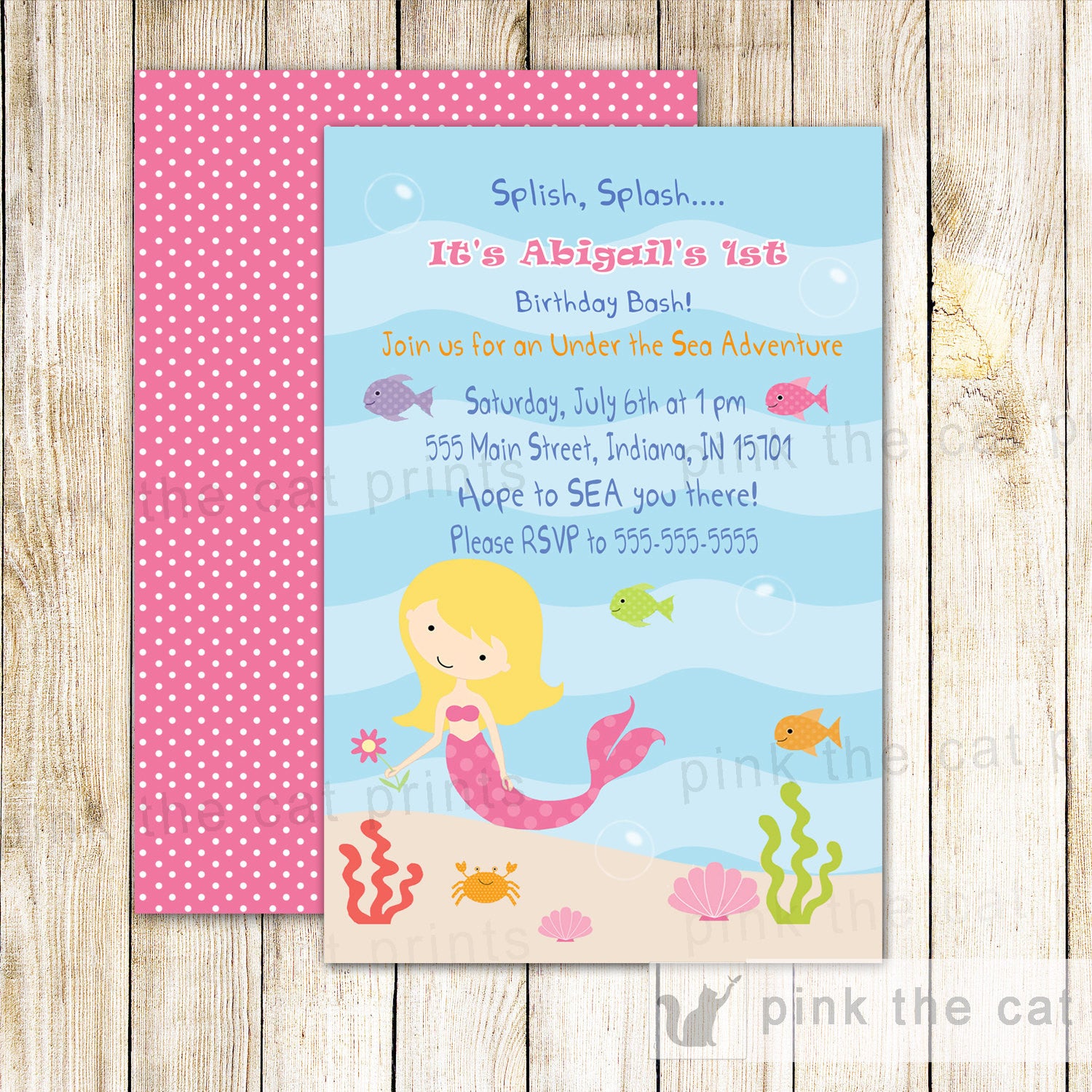 Mermaid Invitation Girl Birthday Party – Pink the Cat mermaid-invitation-girl-birthday-party-pink-the-cat