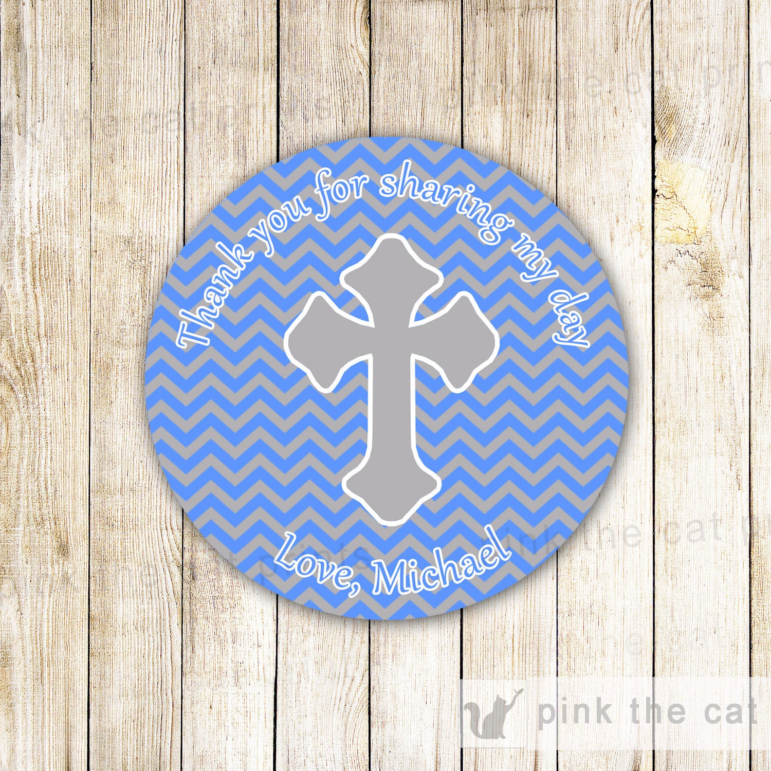 boy-christening-baptism-label-tag-sticker-blue-chevron-pink-the-cat for Free Printable Christening Favor Tags Boy Christening Baptism Label Tag Sticker Blue Chevron – Pink the Cat for Free Printable Christening Favor Tags