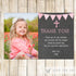 Girl Baptism Christening Thank You Card Pink Chalkboard
