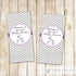 Elephant Candy Bar Wrapper Label Baby Girl Shower Purple