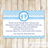 Baby Boy Shower Thank You Card Note Blue Chevron