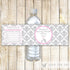 Elephant Bottle Label Baby Girl Shower Pink