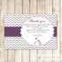 Elephant Thank You Card Baby Girl Shower Purple