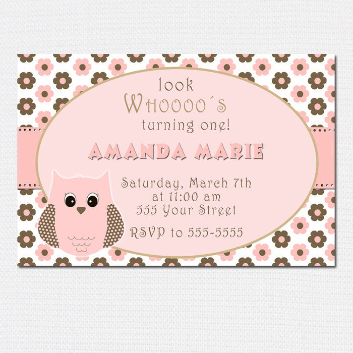 Owl Birthday Invitation Template
