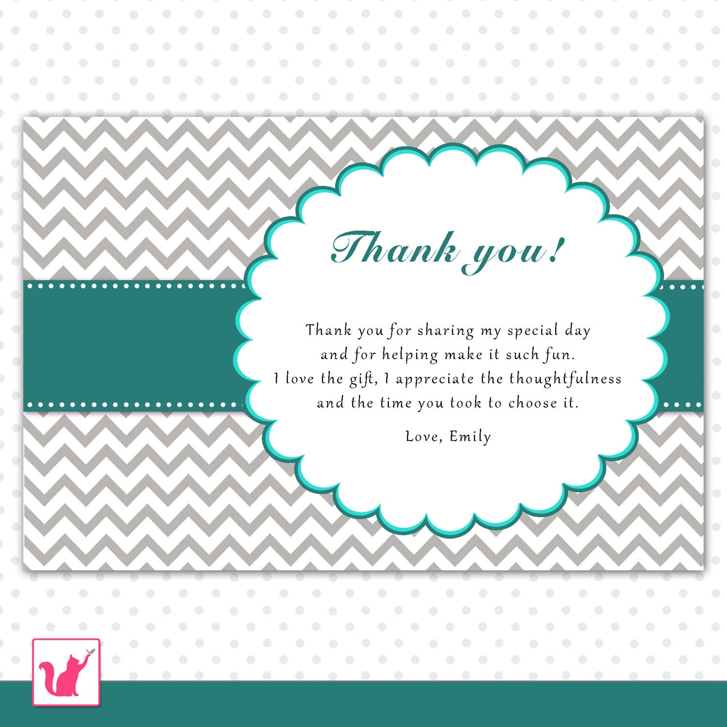 teal-grey-thank-you-card-note-birthday-baby-shower-pink-the-cat for Thank You For Your Commit Mint Free Printable Teal Grey Thank You Card Note Birthday Baby Shower – Pink the Cat for Thank You For Your Commit Mint Free Printable