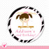 Gym Sports Girl Birthday Tag Party Favor Label Sticker Tag