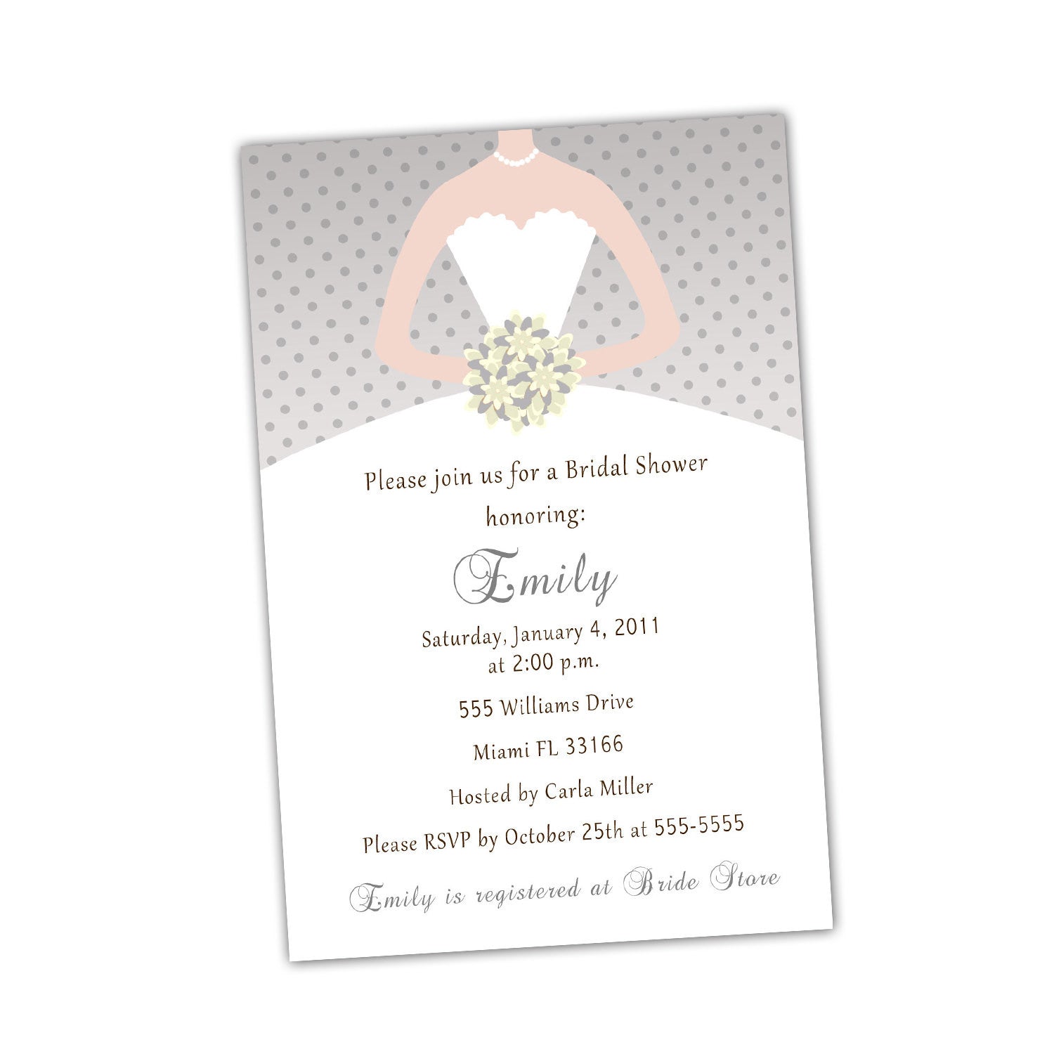 bridal shower wedding dress invitations Wedding Dress Shower Invitation